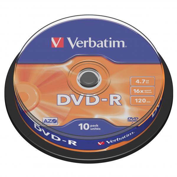 Verbatim DVD-R (16x), cake 10ks 43523