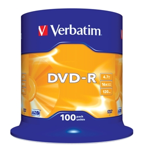 Verbatim DVD-R (16x), cake 100ks 43549