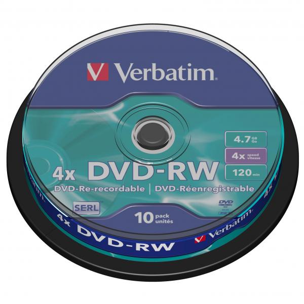 Verbatim DVD-RW (4x), cake 10ks 43552