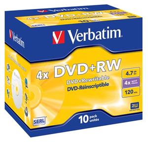 Verbatim DVD+RW (4x), jewel, 5ks 43229