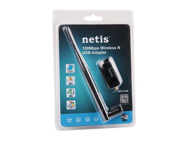 Netis WF-2119S Mini USB WiFi adaptér, 150 Mbps, 1 odnímatelná anténa 5dBi WF2119C
