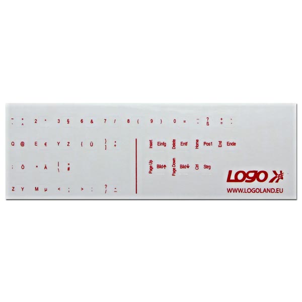 Přelepky na klávesnice, červené, německé, cena za 1 ks 4065