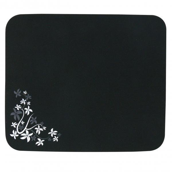 Podložka pod myš Flower edition, měkký povrch, černá, 24x22 cm 33046