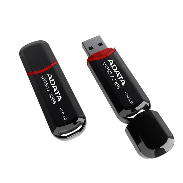 A-Data UV150 64GB - USB 3.0 Dash Drive, černý (R: 90MB/s, W: 20MB/s) AUV150-64G-RBK