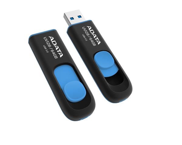 A-Data UV128 128GB - USB 3.0 Dash Drive, černý/modrý (R: 90MB / W: 40MB) AUV128-128G-RBE