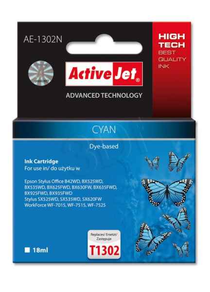 ActiveJet T1302 - Cyan 100% NEW - 18 ml AE-1302N EXPACJAEP0208