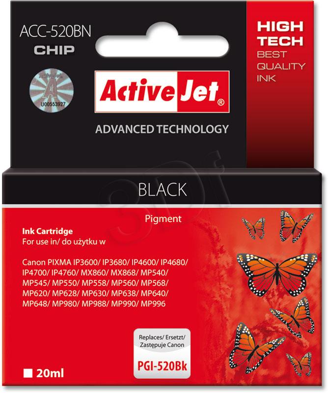 ActiveJet PGI-520Black (WITH CHIP) ACC-520Bk EXPACJACA0079