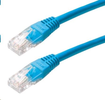 Patch kabel Cat5E, UTP - 0,3m, modrý