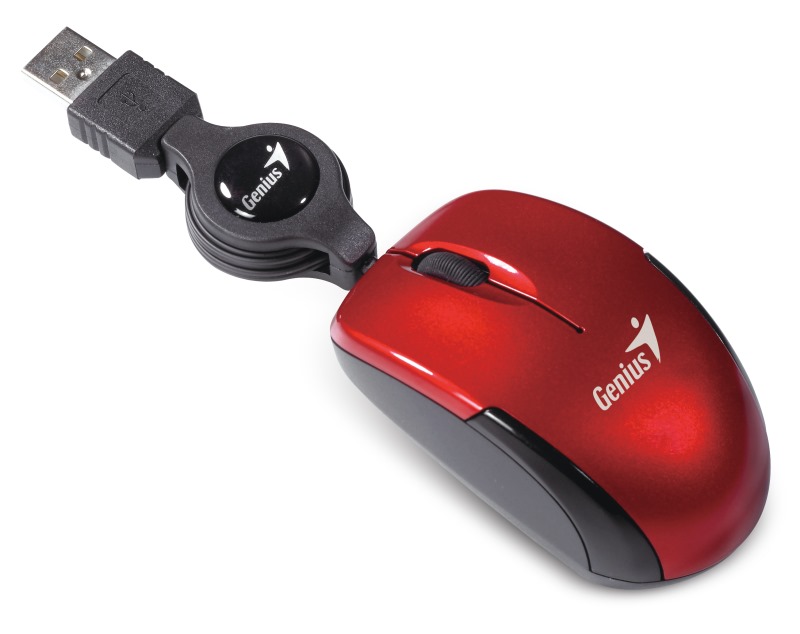 Genius Micro Traveler V2 - drátová, 1200 dpi, USB, červená 31010125107