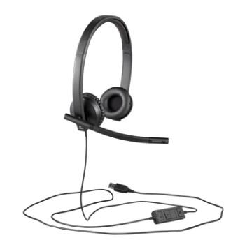 Logitech Headset H570e Stereo - drátová sluchátka + mikrofon/ USB/ černá 981-000575