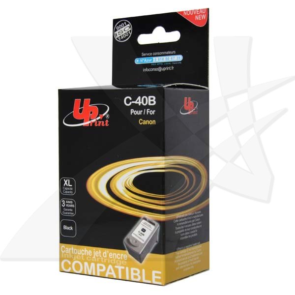 UPrint kompatibilní ink s PG40 - Black,25ml,C-40B,pro Canon iP1600,2200,MP150,170,450