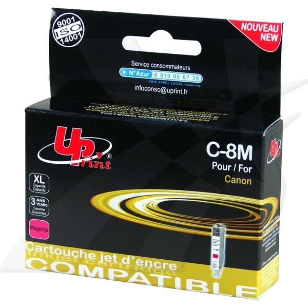 UPrint kompatibilní ink s CLI8M - magenta,14ml,C-8M,pro Canon iP4200,iP5200,iP5200R,MP500,MP80