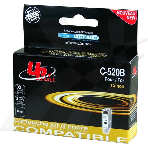 UPrint kompatibilní ink s PGI520BK - Black,20ml,C-520B,pro Canon iP3600,4600,MP620,630,980,s