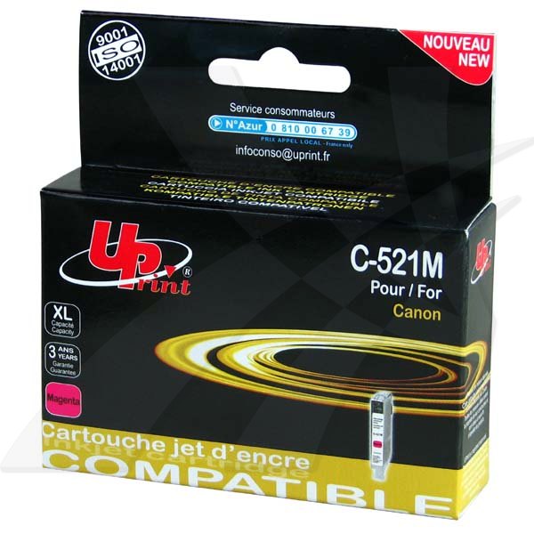 UPrint kompatibilní ink s CLI521M - magenta,10,5ml,C-521M,pro Canon iP3600,iP4600,MP620,MP630,