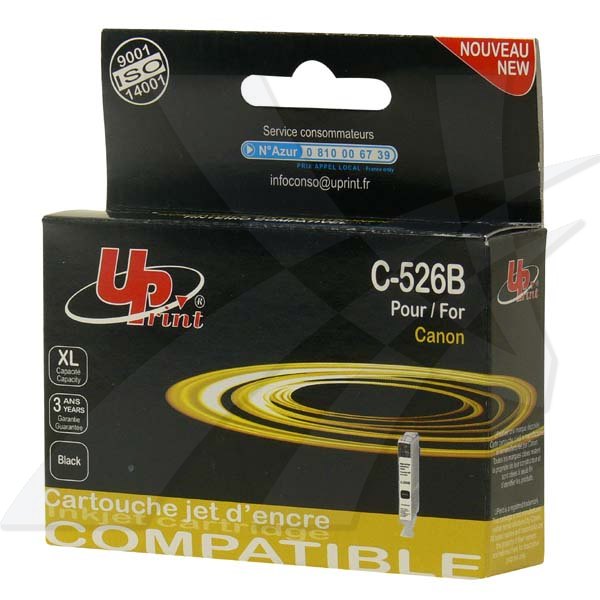 UPrint kompatibilní ink s CLI526BK - Black,10ml,C-526B,pro Canon Pixma MG5150,MG5250,MG6150,MG