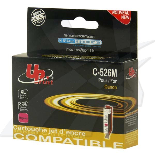 UPrint kompatibilní ink s CLI526M - magenta,10ml,C-526M,pro Canon Pixma MG5150,MG5250,MG6150,M