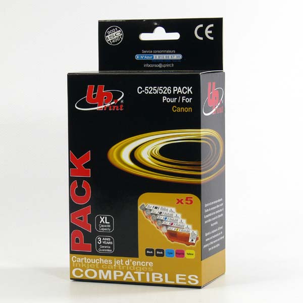 UPrint kompatibilní ink s CLI526, 2xblack/1xcy/1xmagenta/1xyellow,C-525/526 PACK - pro Canon Pixma