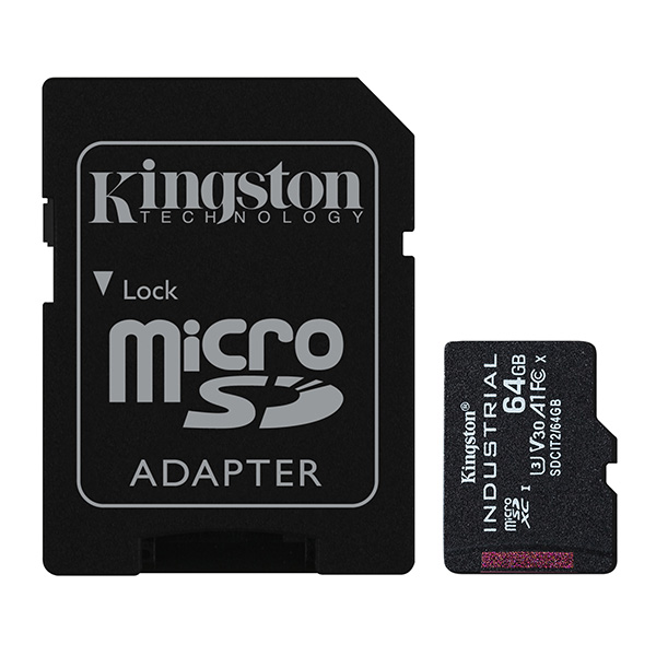 KINGSTON micro SD card SDXC 64GB Industrial, SD adaptér SDCIT2/64GB