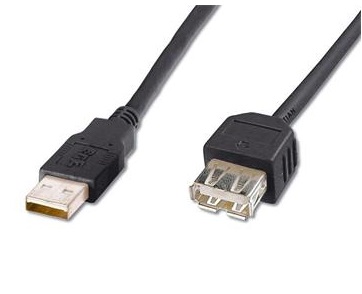 Kabel USB A-A - prodlužovací, 1.8m (stíněný) KUPAA2BK