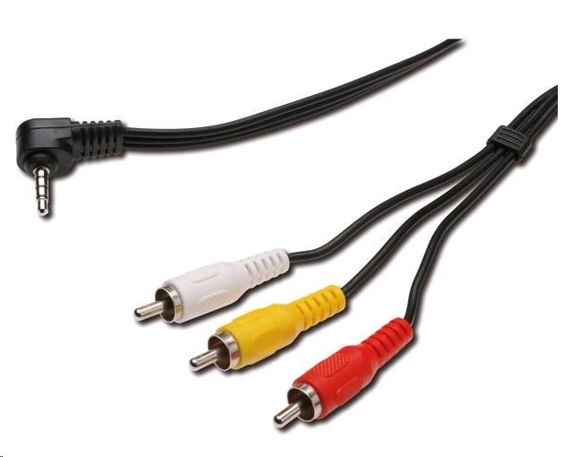 PREMIUMCORD Kabel audio/video 3,5mm Jack 4pin - 3x Cinch 1,5m (M/M) KJACK4CIN
