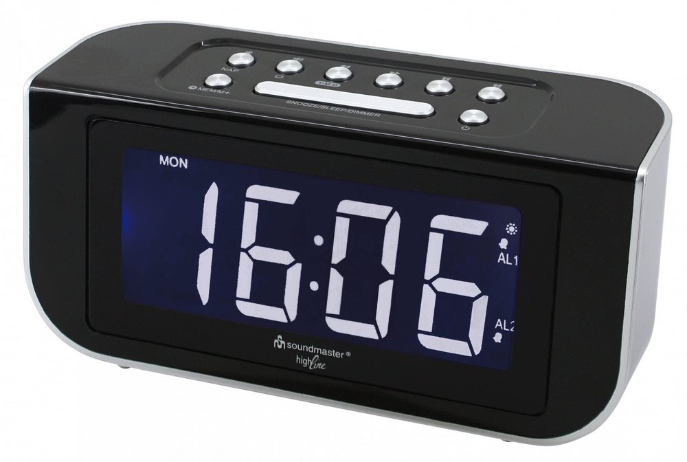 Soundmaster FUR4005, radiobudík, FM / kalendář / rádiem řízený čas / černý
