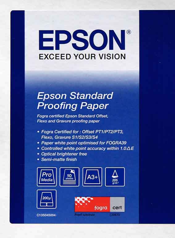 Epson Standard Proofing Paper,DIN A3+,205g/m?,100 Blatt C13S045005