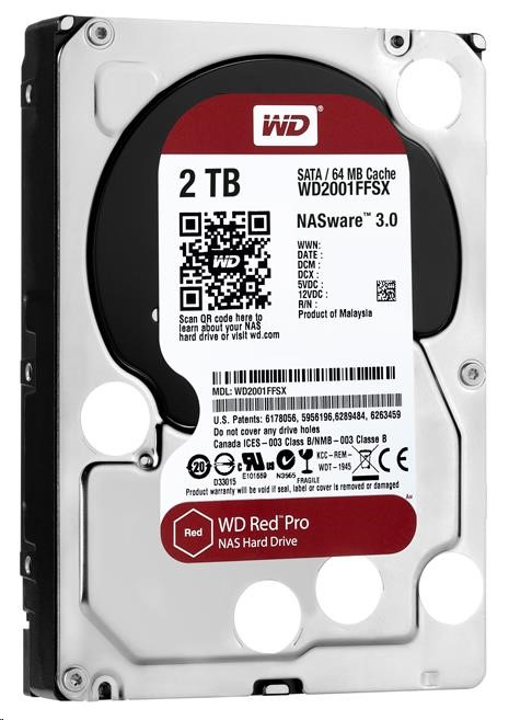 WD Red Pro 2001FFSX 2TB 3.5'', SATA/600, Intelli Power, 64MB, 24x7, NASware™ WD2002FFSX