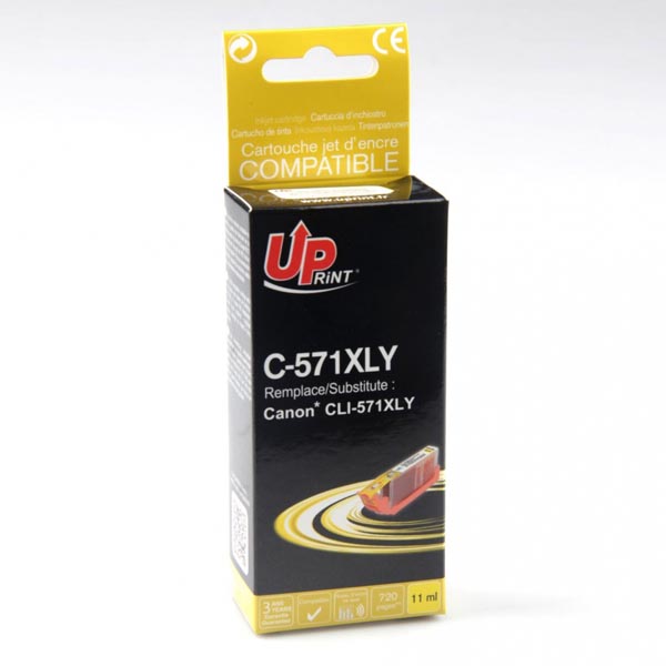 UPrint kompatibilní ink s CLI571Y XL, yellow, 720str., 11ml, C-571XLY, high capacity, pro Canon PIXM