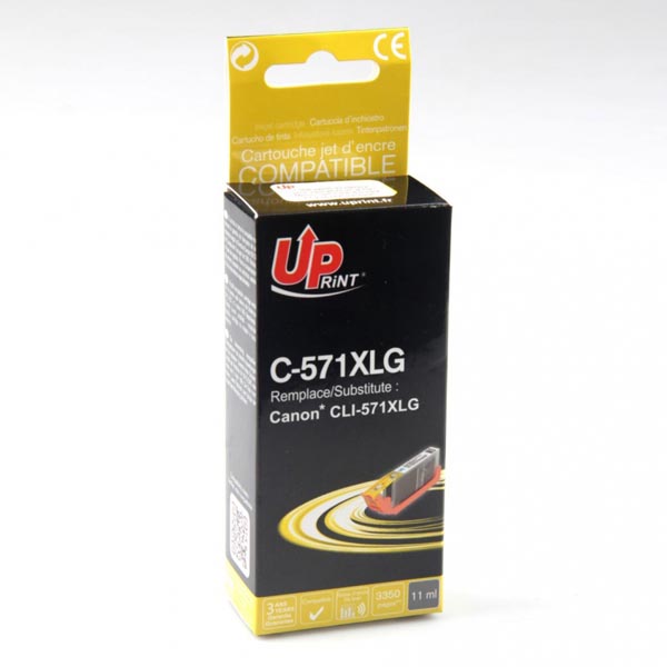 UPrint kompatibilní ink s CLI571GY XL, grey, 3350str., 11ml, C-571XLGY, high capacity, pro Canon PIX