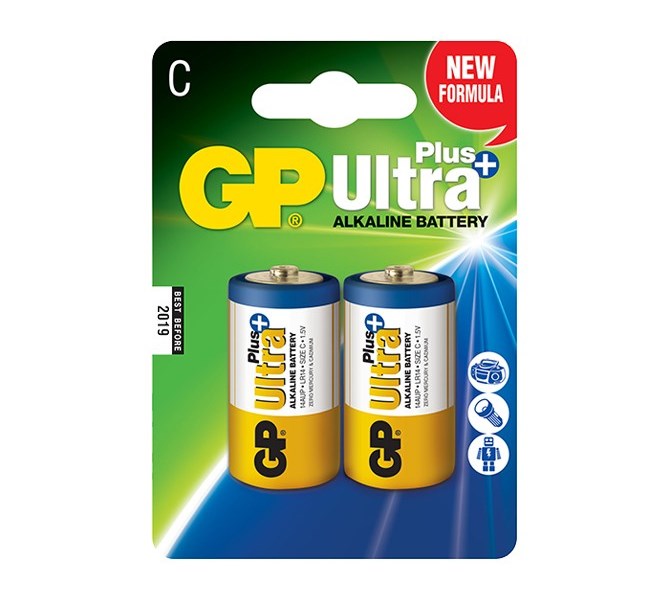 GP Alkalická baterie Ultra Plus 2x C 1017312000