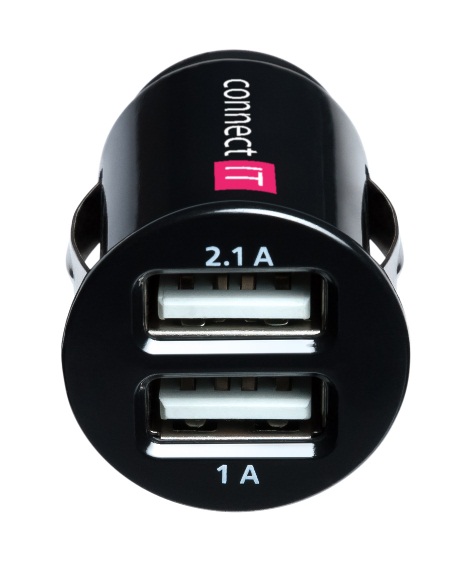 Connect It USB micro nabíječka do auta 2x USB, černá (5V/2,1A + 5V/1A) CI-176