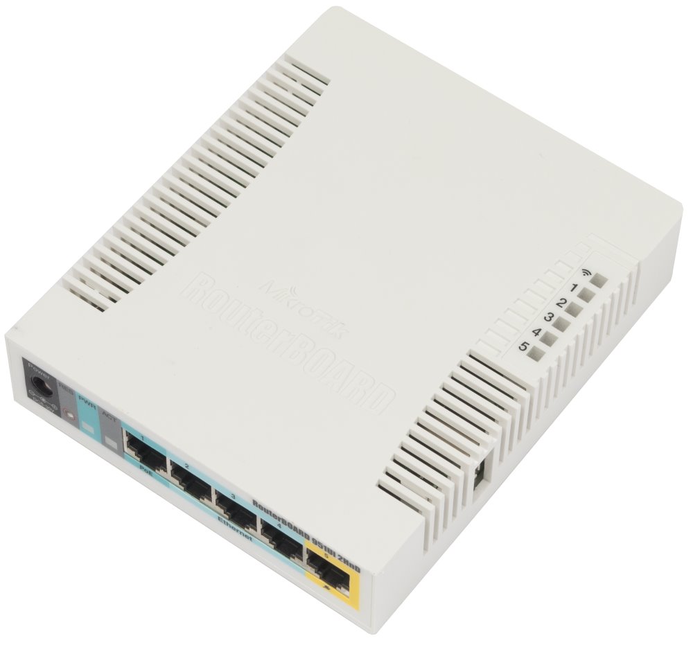 MikroTik RouterBOARD RB951Ui-2HnD 128 MB RAM, 600 MHz,5x LAN,1x USB,MIMO (2x2),2.4Ghz 802b/g/n/,1x PoE, vč L4