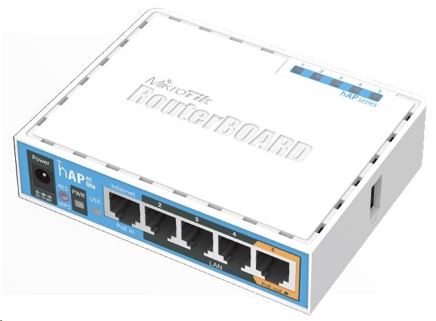 MikroTik RouterBOARD RB952Ui-5ac2nD, hAP ac lite,CPU 650MHz,5x LAN,2.4+5Ghz,802.11a/b/g/n/ac,USB,1x PoE out, case