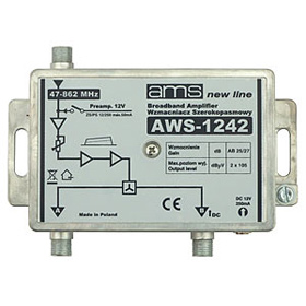 AMS Anténní zesilovač AWS-1242 (47-862MHz, 26dB, 2x výstup)