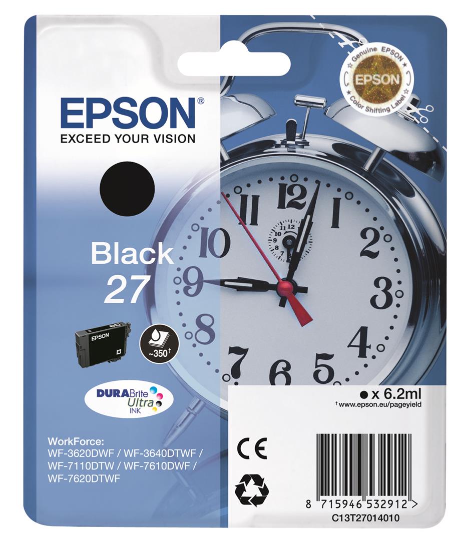 EPSON Singlepack Black 27 DURABrite Ultra Ink C13T27014012