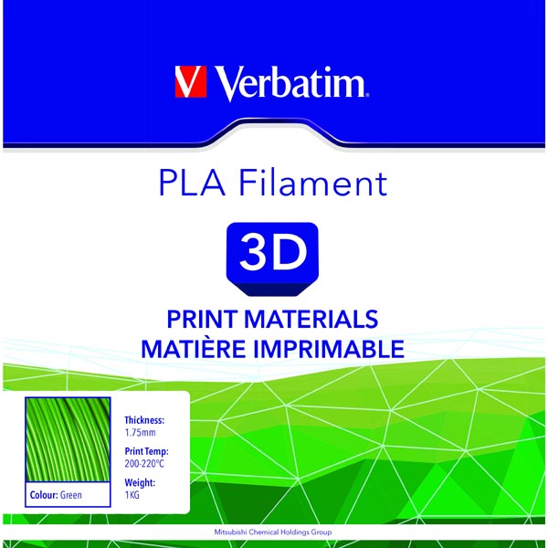 Verbatim Filament, PLA, Green, 1,75 mm, 1 kg 55324