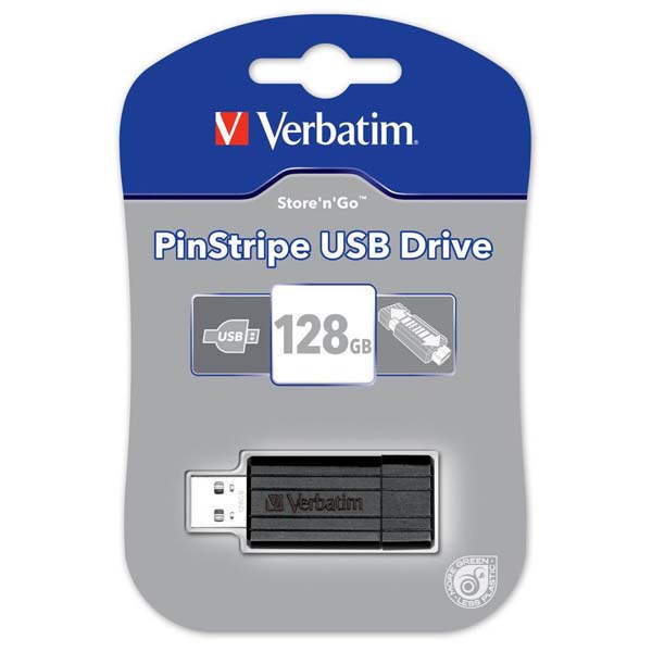 Verbatim Store 'n' Go PinStripe 128GB - Black 49071