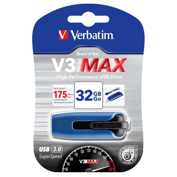 Verbatim V3 MAX USB 3.0, 32GB - modrá 49806