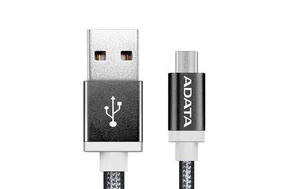 A-Data Micro USB kabel pletený 1m černý AMUCAL-100CMK-CBK
