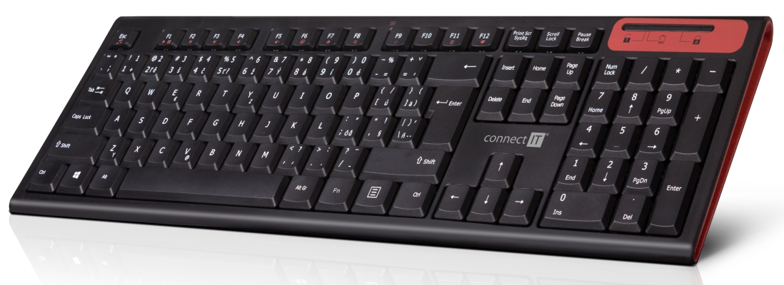 Connect It Multimediální bezdrátová klávesnice, 2,4GHz, USB, CZ + SK layout, černá CKB-3000-CS