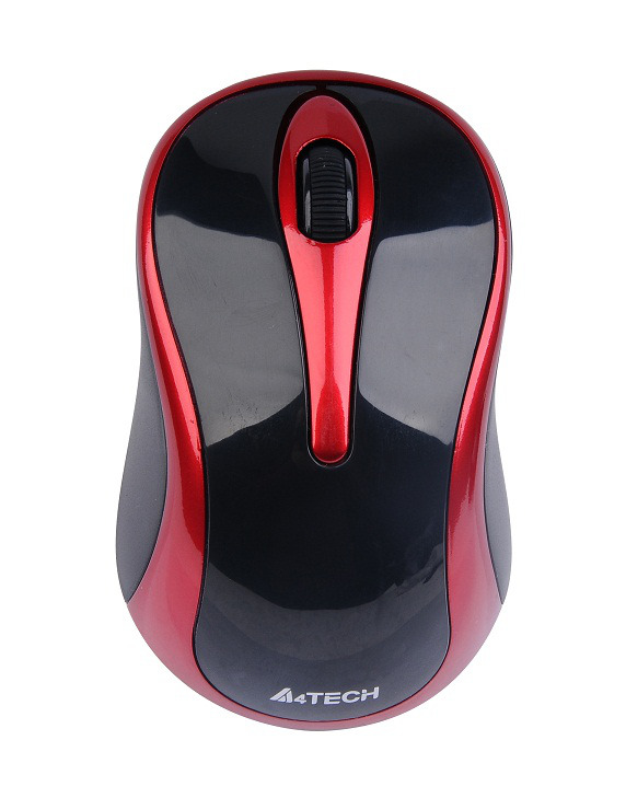 A4tech G3-280N V-Track, bezdrátová optická myš, 2.4GHz, 10m dosah, černo-červená G3-280N BR