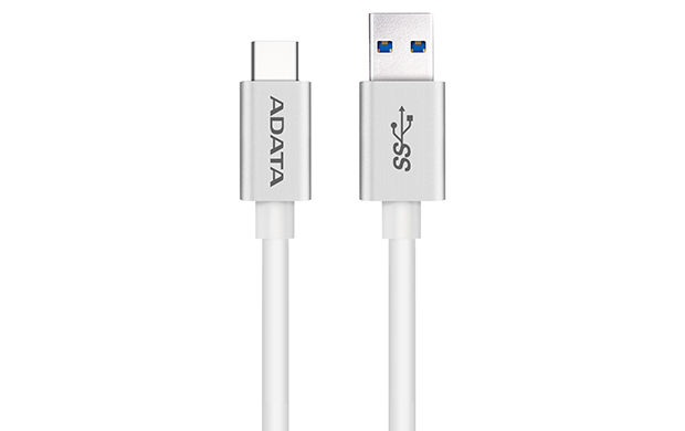 AData kabel USB C -> USB 3.1 A, 100cm, bílý, hliníkový ACA3AL-100CM-CSV