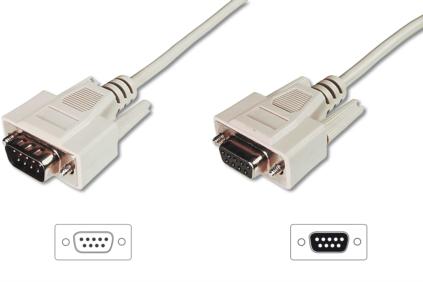 ASSMANN RS232 Extension cable DSUB9 M (plug)/DSUB9 F (jack) 3m beige KPM3