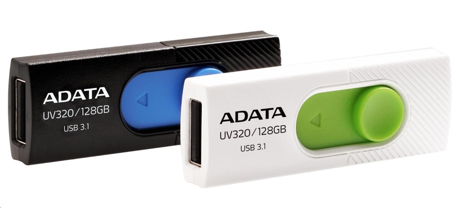AData UV320 32GB, USB 3.1 bílo-zelený AUV320-32G-RWHGN