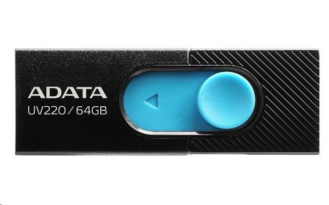 AData UV220 64GB, USB 2.0 modro-černý AUV220-64G-RBKBL