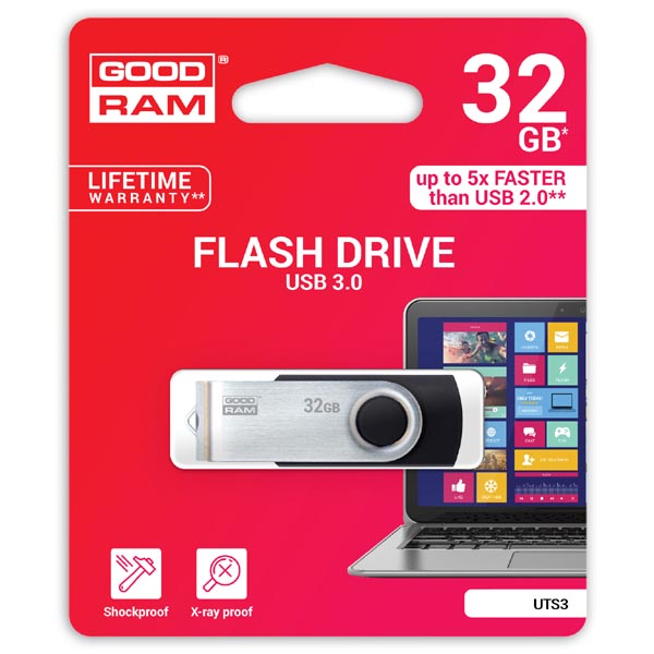 Goodram USB 3.0, 32GB, UTS3, černá, UTS3-0320K0R11