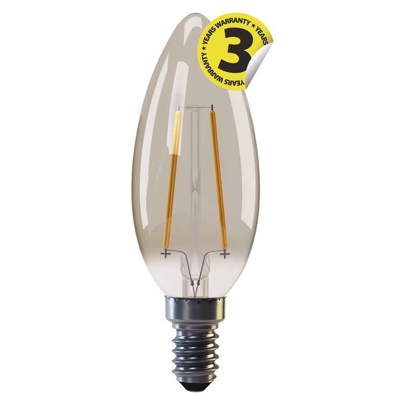 Emos LED žárovka CANDLE, 2W/18W E14, WW+ teplá bílá+, 170 lm, Filament Vintage A++ 1525711200