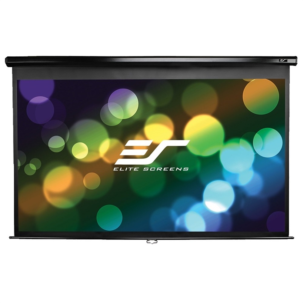 Elite Screens ES M84UWH, 185x104cm, závěsné manuální roletové plátno,84 palců,16:9,černé pouzdro