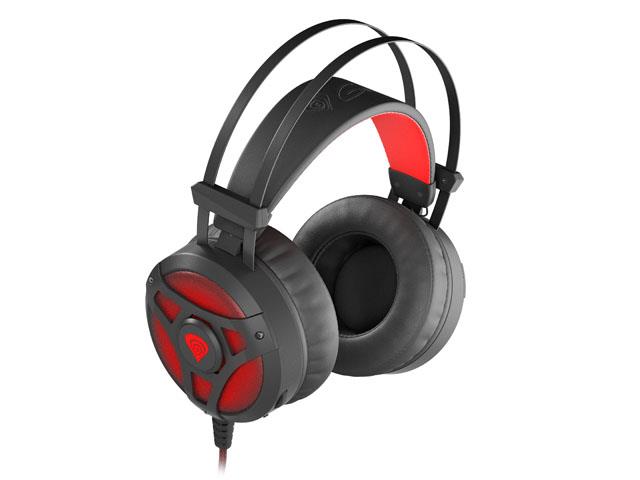 Natec GENESIS Gaming headset NEON 360 Stereo Backlight Vibration black-red NSG-1107