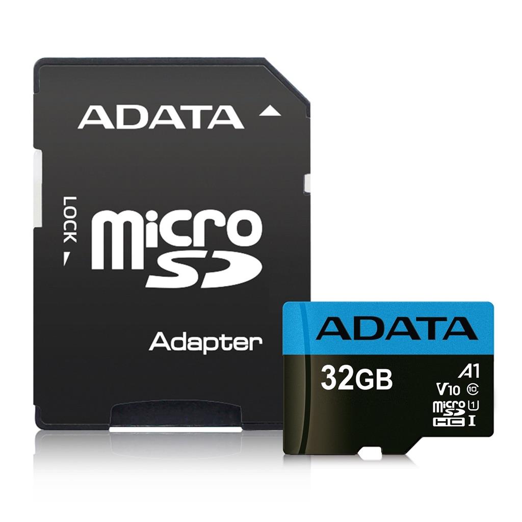 AData Micro SDHC karta 32GB UHS-I Class 10 + SD adaptér, Premier AUSDH32GUICL10A1-RA1